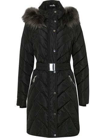 wallis black puffer coat