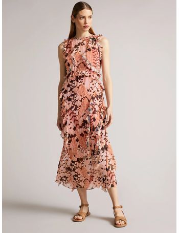 becci scarf print midi dress