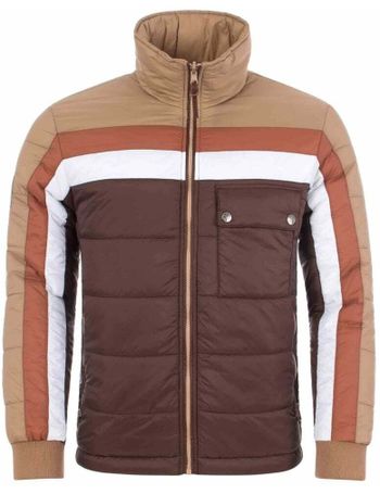 pretty green funnel neck quilted jacket