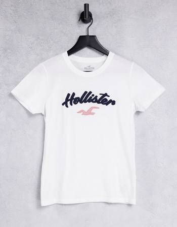 Hollister logo v-neck t-shirt in grey