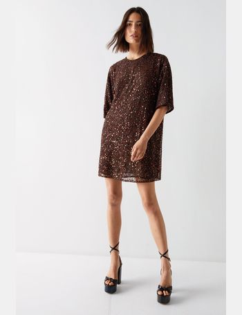 Cluster Sequin Slouch Shift Dress