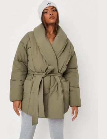 missguided khaki puffer jacket