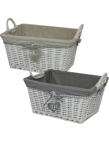 JVL Grey Tapered Laundry Basket with Inset Handles Grey 