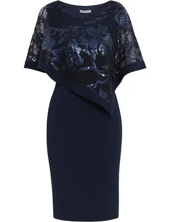 gina bacconi denise lace dress blue