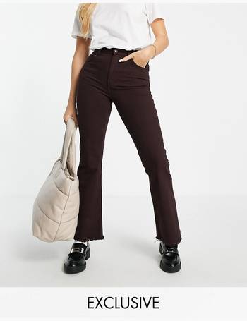 Reclaimed Vintage inspired low rise croc leather look flare pants