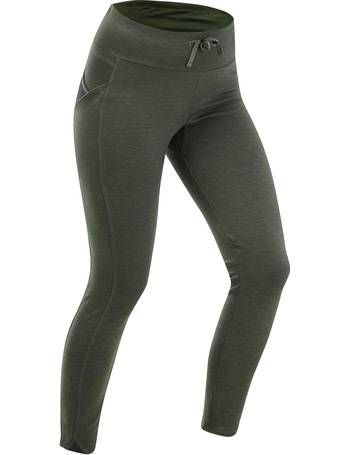 Women's Hiking Leggings - Travel 500 - Dark green - Forclaz - Decathlon