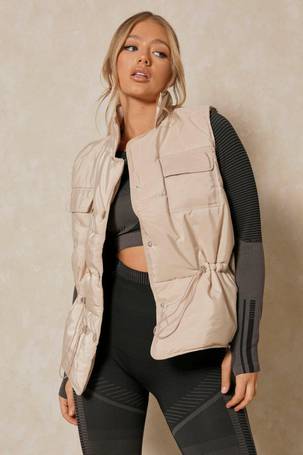 misspap reversible longline sleeveless padded gilet jacket