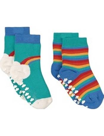 Frugi Grippy Socks Rainbow Daisy 2 Pack