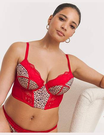 Ann Summers Hero contrast floral embroidered lingerie set in black and red