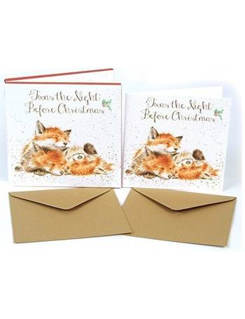 Set of 8 Gold Foiled Mouse Christmas Cards Wrendale Designs Xmas Bauble Card 