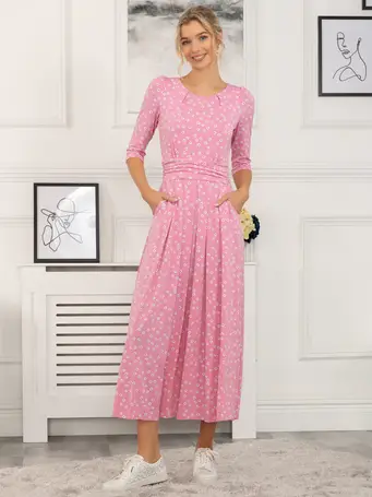 Jolie Moi Vivian Long Sleeve Dress, Pink Animal – Jolie Moi Retail