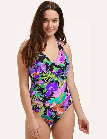 Figleaves Fuller Bust underwire plunge cut-out control swimsuit in