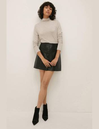 oasis leather look skirt