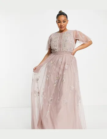 asos design lattice embellished maxi dress