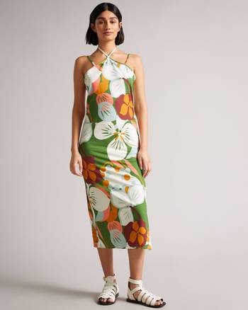 ted baker piana urban halterneck midi dress