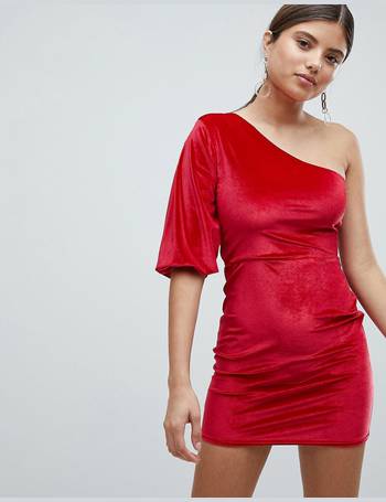 Missguided red velvet outlet dress