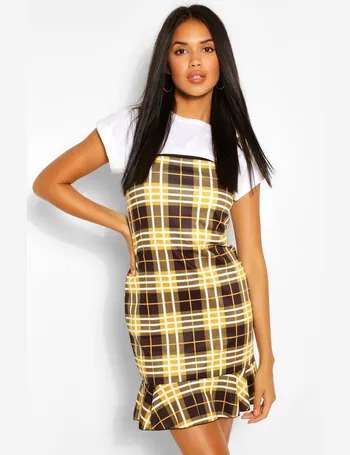 boohoo pinafore skirt