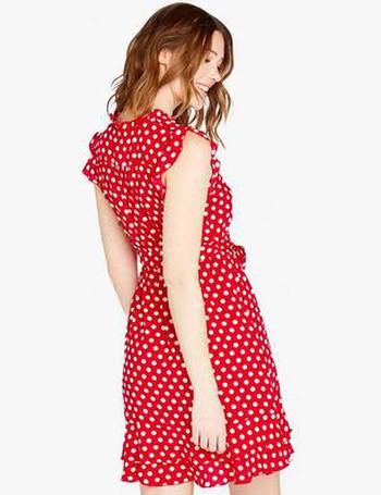 apricot polka dot dress