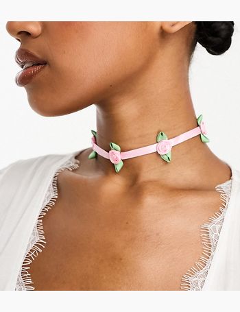 Embellished Flower Choker