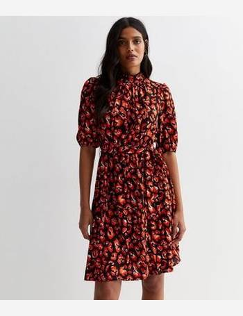 Red Floral Lace Strappy Split Hem Midi Dress
