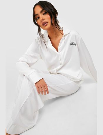 Embroidered Satin Bride Robe