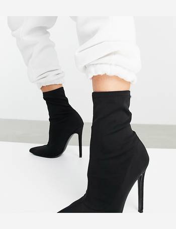 asos design reliable heeled ankle boots in black