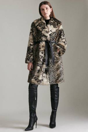 Karen millen snow leopard on sale coat