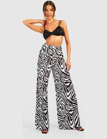 Retro Print Fit & Flare Trousers