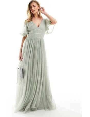 Beauut tulle maxi skirt in sage green