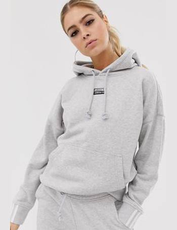 adidas originals ryv longline hoodie in grey