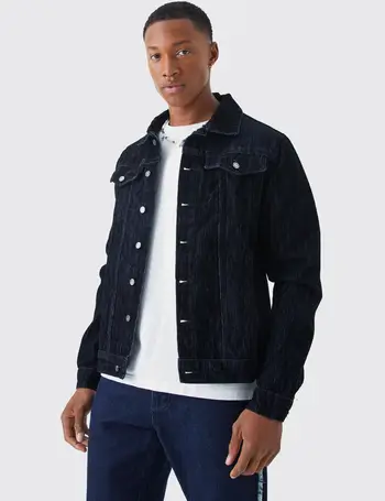 Men's Lace Overlay Denim Jacket