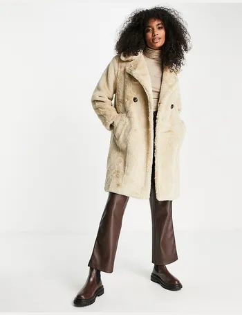 vero moda green faux fur coat