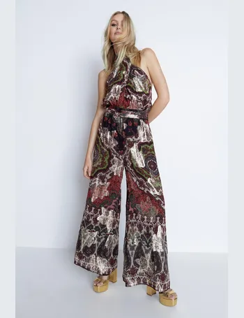 warehouse halter neck jumpsuit