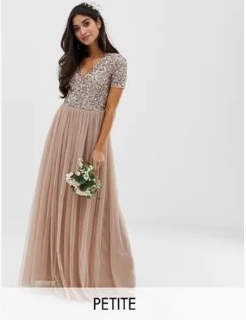 Maya high neck maxi tulle dress on sale with tonal delicate sequins in berry