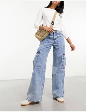 Glamorous high waisted flare pants in sunflower rib - part of a set