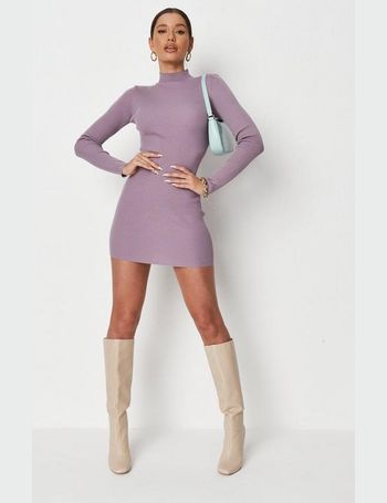 Missguided high neck deals pale purple dress