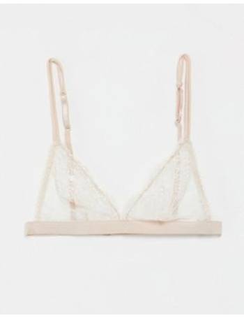 Other Stories triangle lace bralette in rust