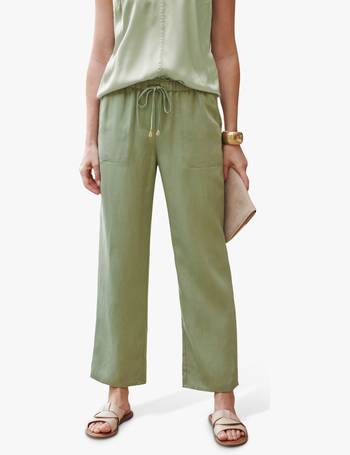 Pure Collection Elastic Waist 7/8 Trousers, Terracotta at John