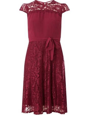 NEW EX DOROTHY PERKINS Billie & Blossom 8-18 Chiffon Red Lace Dress  Occasion