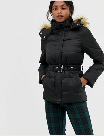 warehouse black padded coat