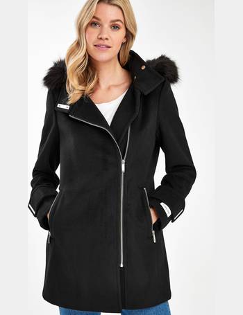 Next Uk Womens Black Coats, Women S Black Coat With Fur Collar Uk