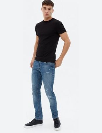 Jack & Jones Grey Ripped Slim Fit Jeans