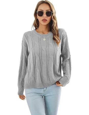 Famulily Sweaters for Women Zipper High Neck Long Batwing Sleeve