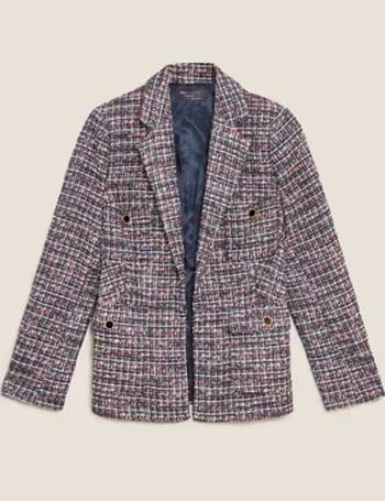 tweed straight longline blazer