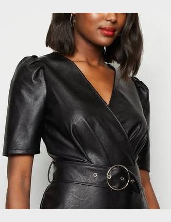 Shop New Look Black Leather Dresses for ...