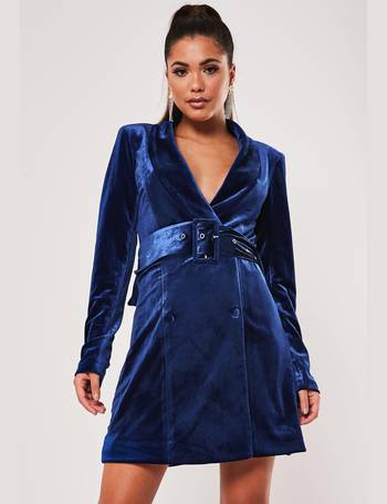 Missguided blue velvet sales dress