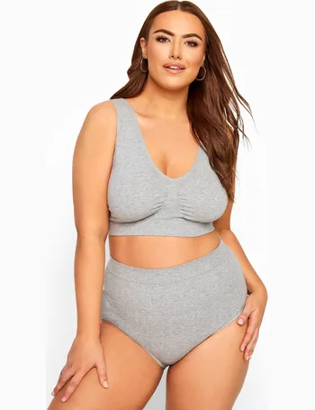 Grey Seamless Padded Non-Wired Bralette, Yours Clothing