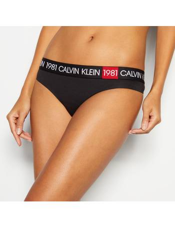 Calvin Klein Underwear Plus Size 1981 Bold Thong Black 