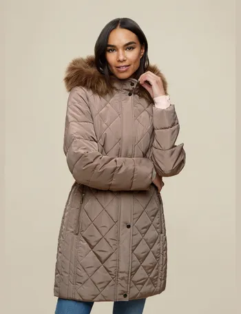 mushroom long luxe padded coat