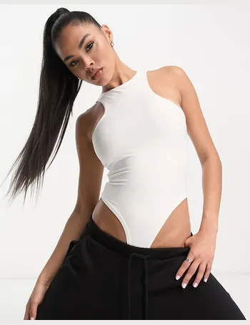 Fashionkilla tummy control v neck bodysuit in coffee